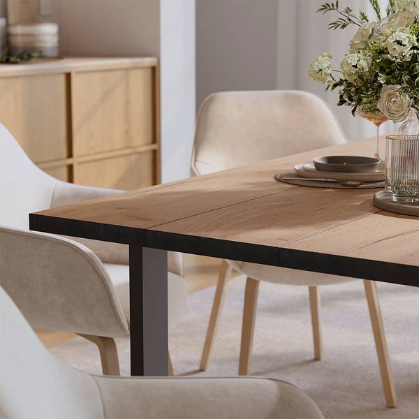 Esstisch Avido 58471 Schwarz - Braun - Holzwerkstoff - 180 x 75 x 100 cm