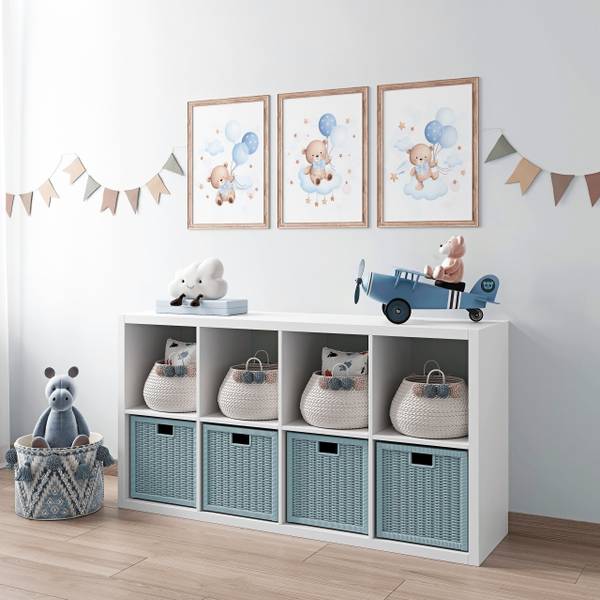 Poster Teddybären und Ballons 3er Set 30 x 42 x 42 cm