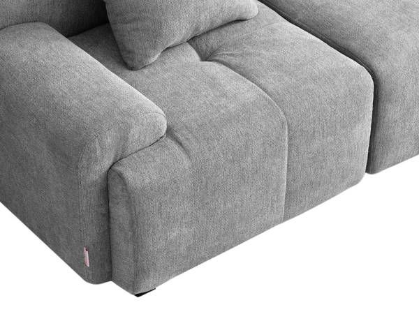 Hoekbank 3-zits met chaise longue MOUS grijs