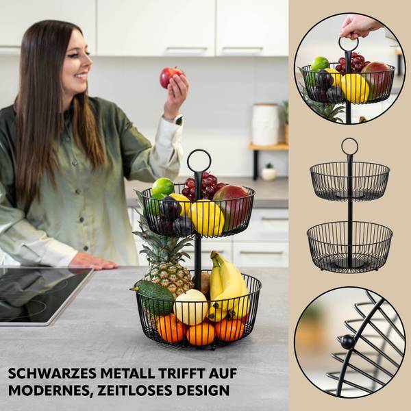 Obstetagere 70109 Schwarz - Metall - 29 x 43 x 29 cm