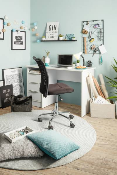 Drehstuhl SURF Schwarz - Metall - Kunststoff - Textil - Holz teilmassiv - 42 x 98 x 59 cm