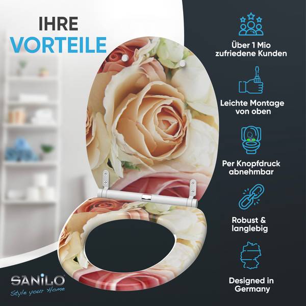 WC-Sitz Rosa Rose Tiefe: 48 cm