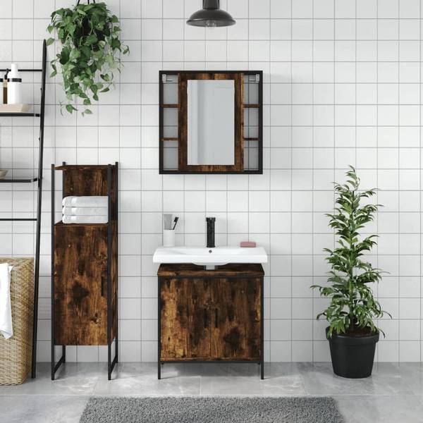 Meubles de bain 3033727 lot de 3 Marron - Bois manufacturé - 16 x 60 x 60 cm