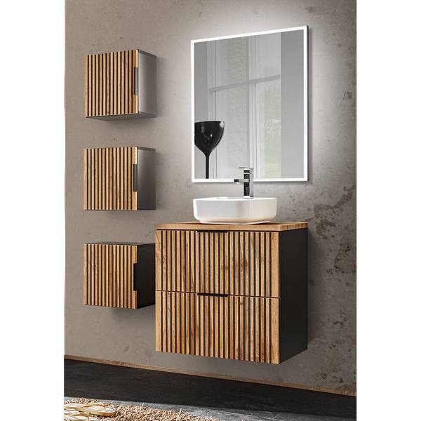 Badmöbel-Set XANTEN-56-229 5er-Set Braun - Holzwerkstoff - 110 x 200 x 47 cm