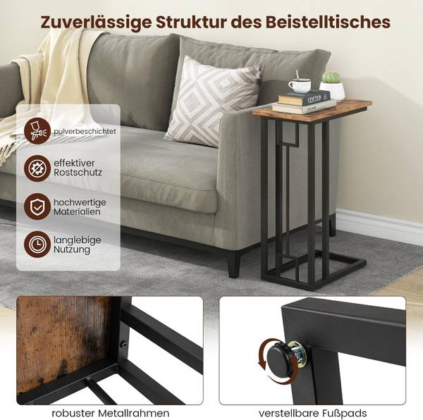 Beistelltisch VH33035ORDE Braun - Holzwerkstoff - 26 x 66 x 48 cm