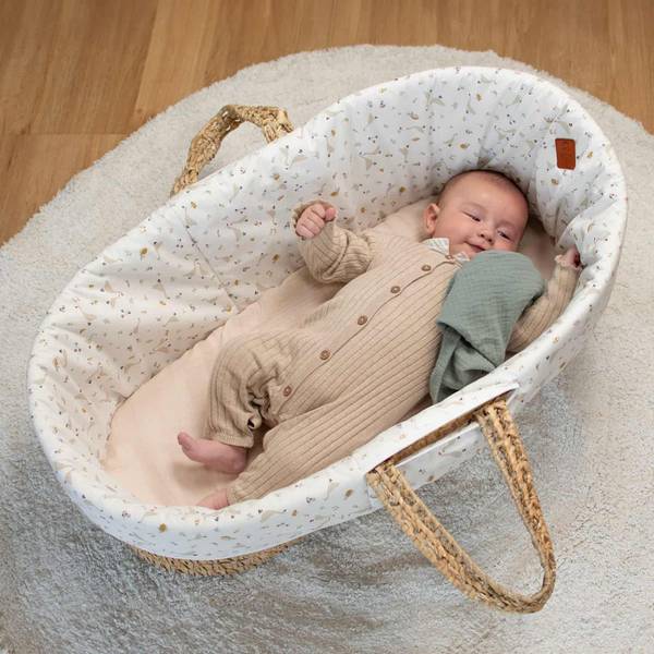 Moseskorb Sidonia Beige - Textil - 42 x 26 x 84 cm