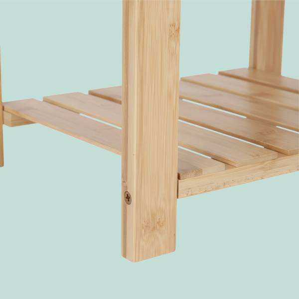 Badhocker aus Bambus mit Ablage Braun - Holzverbundwerkstoff - 53 x 42 x 33 cm