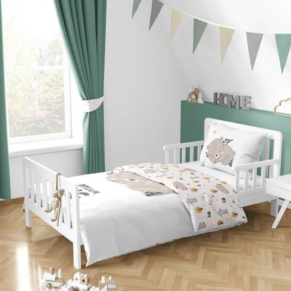 Babybettwäsche Schlummerbär 2tlg. Weiß - Textil - 100 x 135 x 1 cm