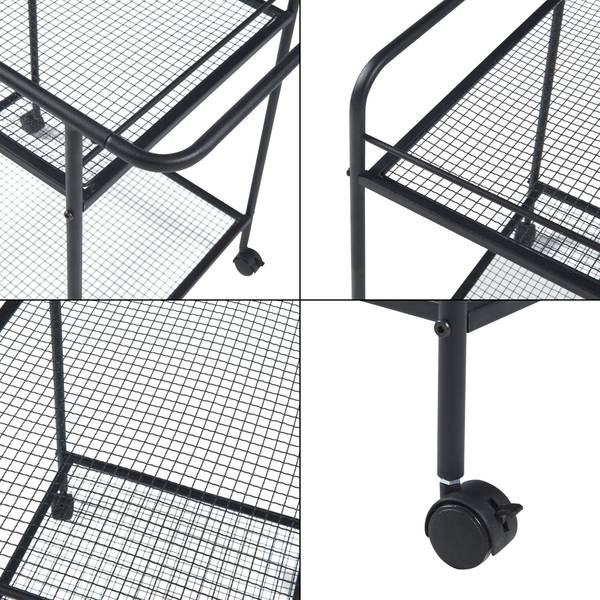 Servierwagen Hole Schwarz - Graumetallic