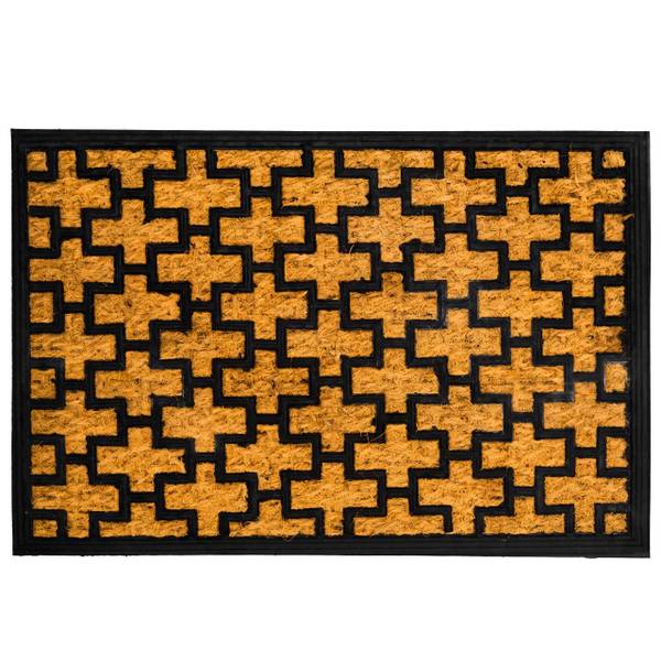 Fußmatte Kokos & Gummi 60x40 cm Schwarz - Braun - Naturfaser - Kunststoff - 60 x 2 x 40 cm