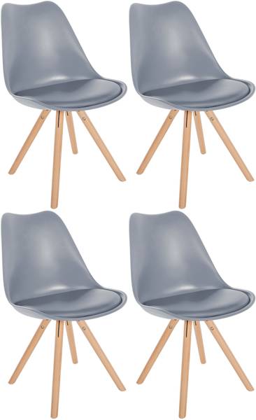 Esszimmerstuhl Sofia 4er Set Grau - Kunststoff - 48 x 81 x 54 cm