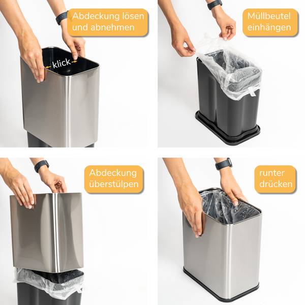 Papierkorb 81004 Silber - 29 x 37 x 23 cm