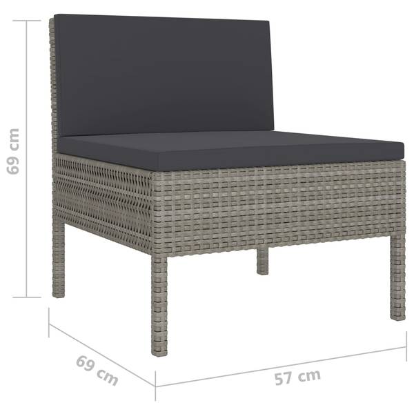 Tuinbank 3009677-5 Set van 10 grijs - polyester - staal - 60 x 35 x 60 cm