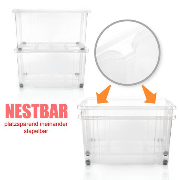 Aufbewahrungsbox 1769919 2er Set Rot - Kunststoff - 40 x 33 x 60 cm