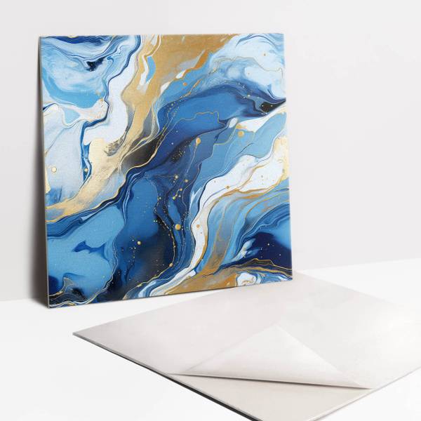 Selbstklebende Fliesen (9 St.) Abstrakt Blau - Polyester PVC - 30 x 30 x 1 cm