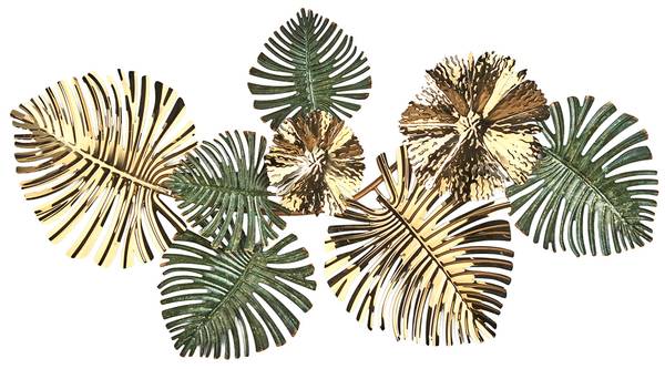 Wandbild VERDURE Gold - Metall - 7 x 49 x 90 cm