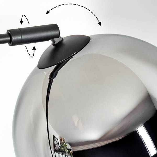 Stehlampe Cesaro Grau - Silber - Aluminium - Klarglas - Marmor - 101 x 185 x 72 cm