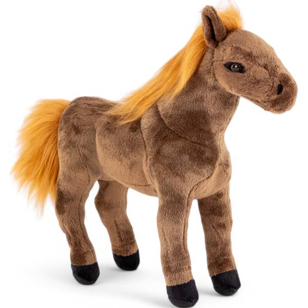 Kuscheltier Pferd Braun - Kunstfell - 8 x 26 x 30 cm