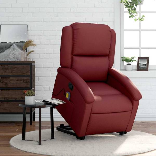 Fauteuil inclinable de massage 3032379-2 Rouge - Brun rouge