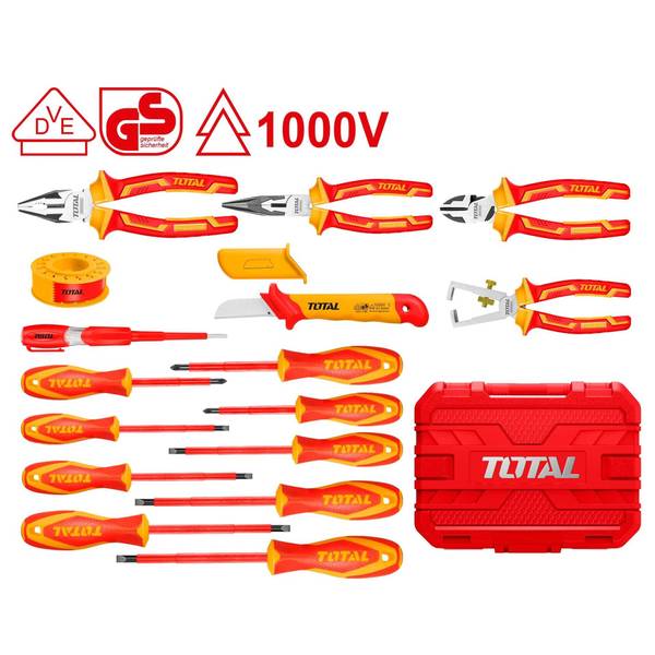 Isoliertes Werkzeugset ITH1601 16tlg Set Blau - Metall - 10 x 30 x 34 cm