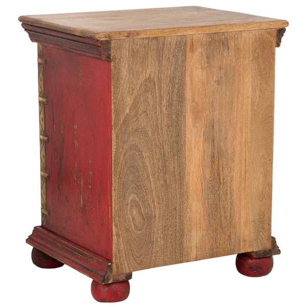 Nachttisch Carmesí Rot - Massivholz - 50 x 59 x 40 cm