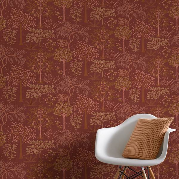 Vliestapete Blühende Bäumen Rot - Fleece - 53 x 1000 x 0 cm