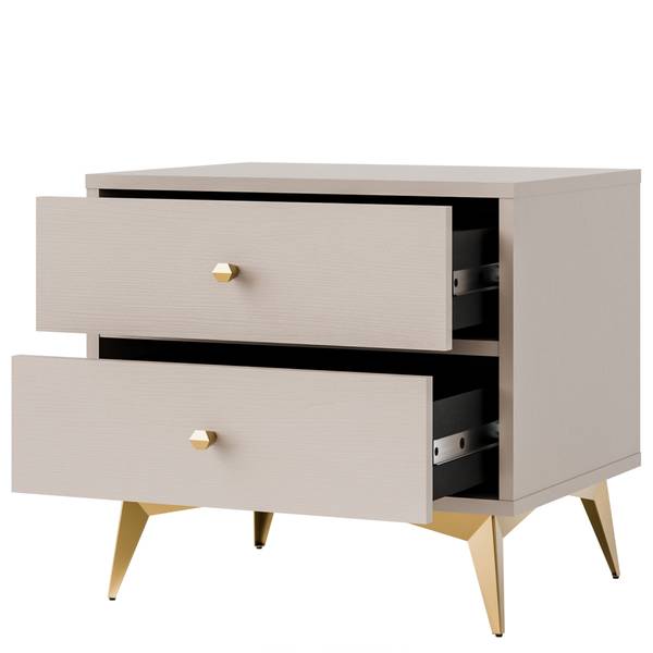 Nachtkastje FLOREN I grijs - plaatmateriaal op houtbasis - 52 x 49 x 41 cm
