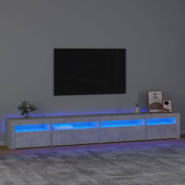 TV-Schrank mit LED-Leuchten D532 Steingrau