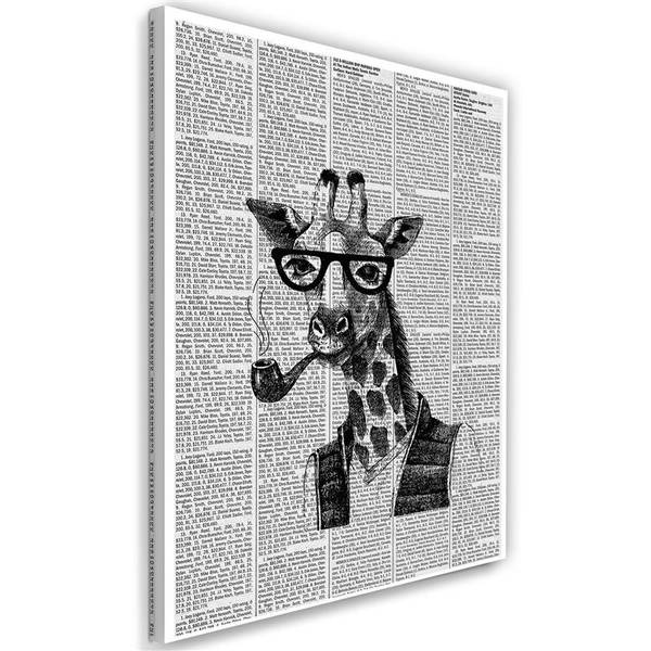 Wandbild giraffe mit pfeife 70 x 100 cm