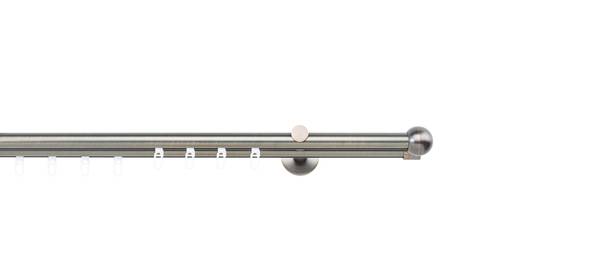 Gardinenstange 2-Lauf ball Braun - Breite: 100 cm