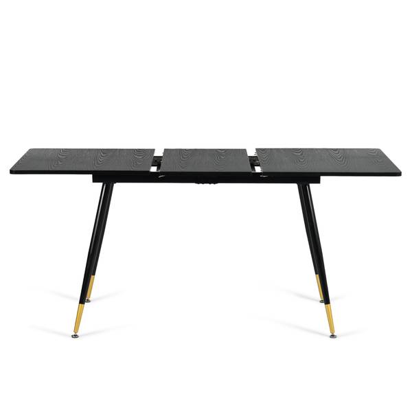 Esstisch WHALEN DK BG Schwarz - Gold - Holzwerkstoff - 80 x 75 x 160 cm