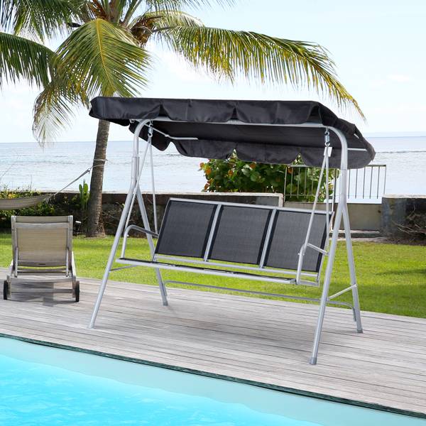 Hollywoodschaukel BB3541 Grau - Metall - 56 x 17 x 137 cm