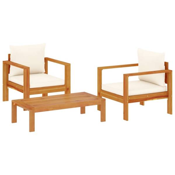 Salon de jardin 3033743-4 (lot de 3) Crème