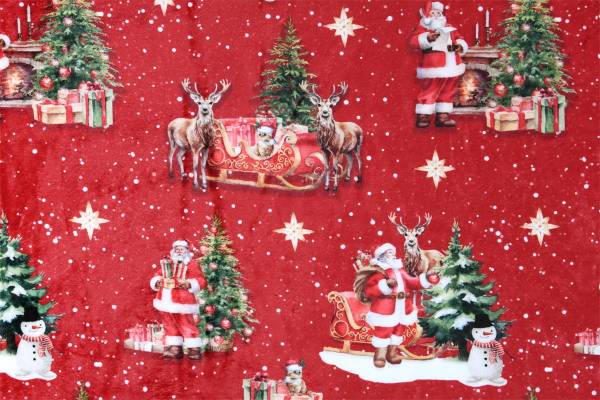 Weihnachtsdecke NOEL Rot - Textil - 130 x 1 x 160 cm