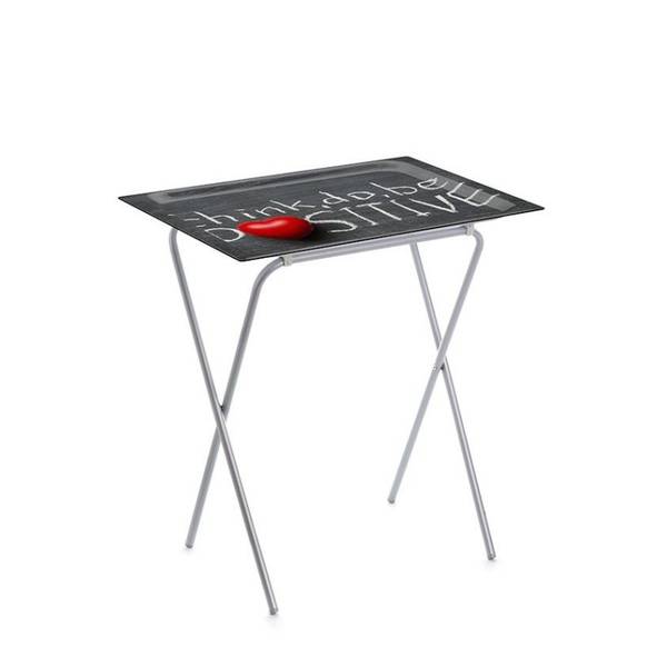 Table d'appoint pliable ADA Gris - Métal - 62 x 65 x 42 cm