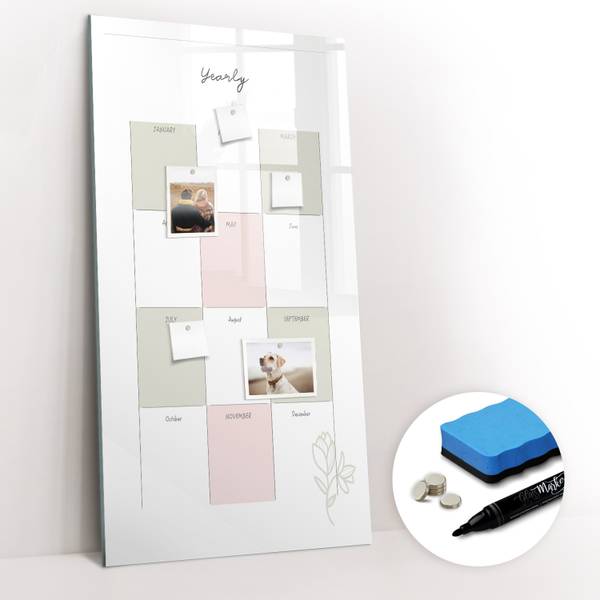 Magnettafel Jahresplaner 60 x 120 cm