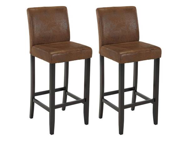 Barhocker SANTOS 2er-Set Braun - Textil - 49 x 117 x 46 cm