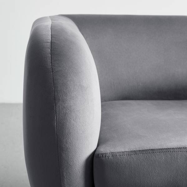 2-Sitzer-Sofa BRUNO Grau - Textil - Holz teilmassiv - 124 x 68 x 71 cm