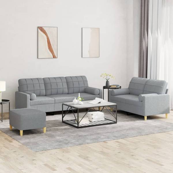 Sofagarnitur 3032141-4 (3-teilig) Hellgrau