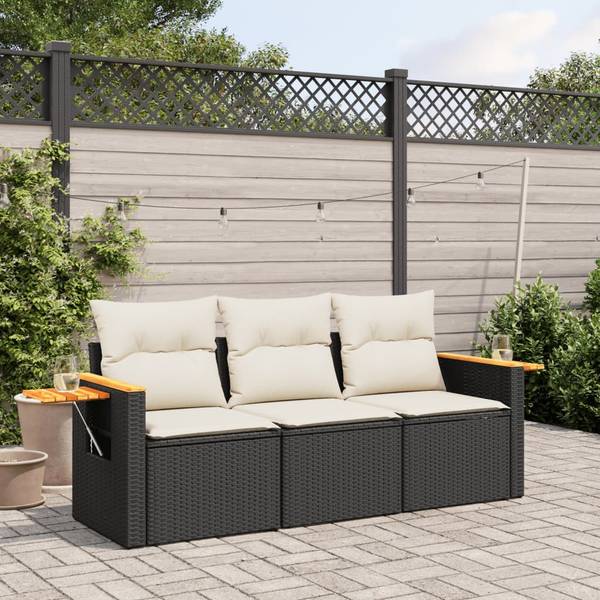Canapés de jardin 3034909 (lot de 3) Noir - Crème - Blanc