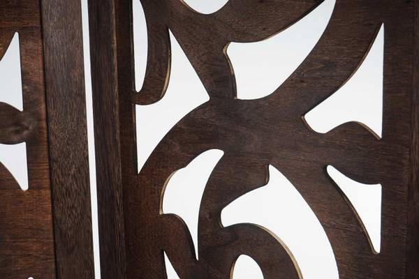 Paravent Izmir Braun - Holz teilmassiv - 241 x 170 x 2 cm
