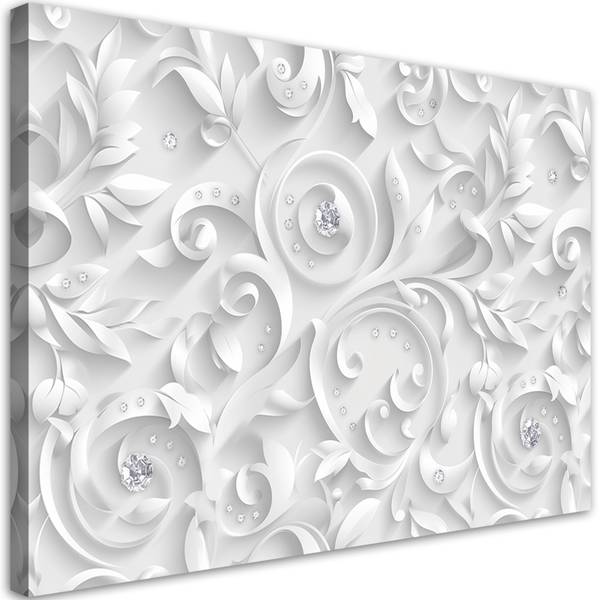 Wandbild muster blumen diamanten glamour 100 x 70 cm