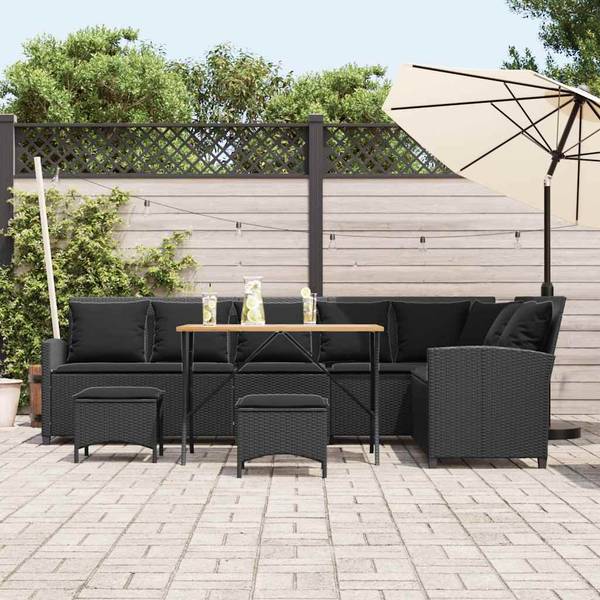 Garten-Lounge-Set 3044381-4 (4-teilig) Schwarz