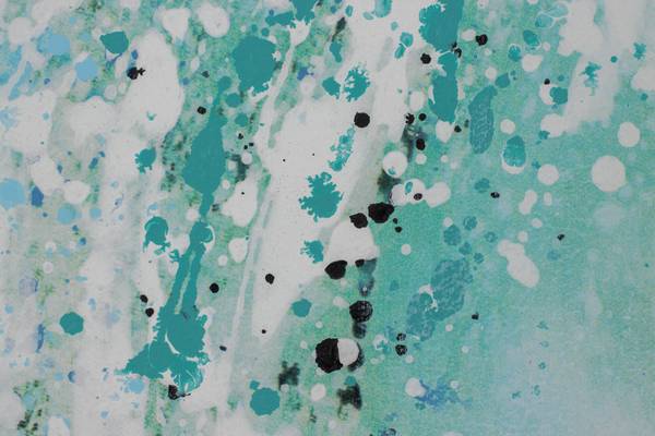 Acrylbild Handgemalt Meer Ey Blau - Türkis - Baumwollstoff - 90 x 60 x 4 cm
