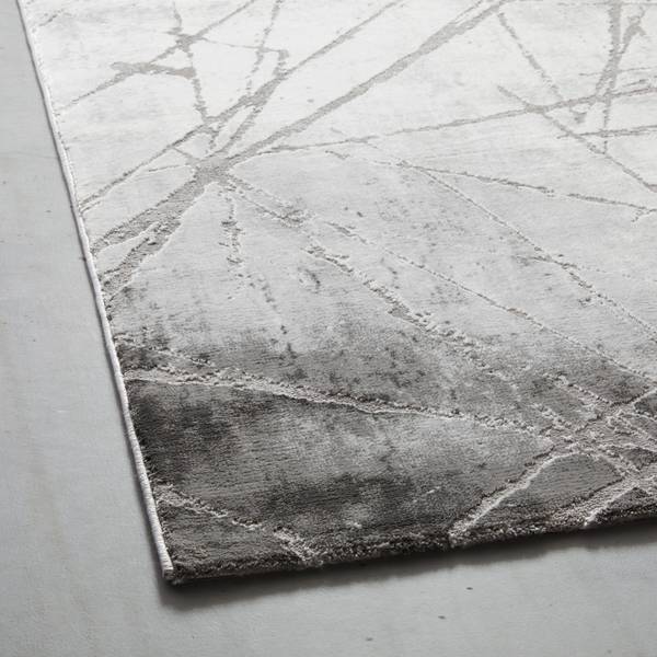 Webteppich MANCHESTER 3 Grau - Holzwerkstoff - 160 x 1 x 230 cm
