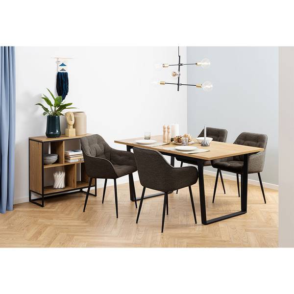 Esszimmerstuhl Brooke 2er Set Grau - Textil - 58 x 83 x 55 cm