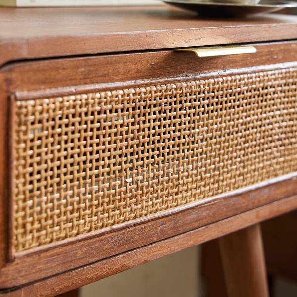 Nachttisch MALI Braun - Rattan - 42 x 50 x 34 cm