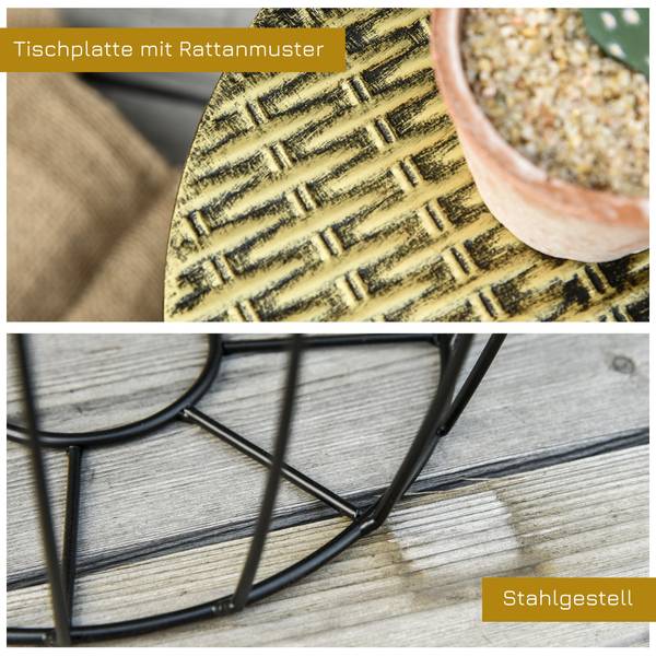 Beistelltisch BB5382 3er-Set Schwarz - Metall - 38 x 41 x 38 cm