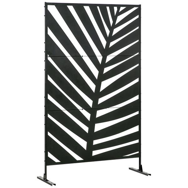 Outdoor Sichtschutzständer 844-633V00BK Braun - Metall - 45 x 198 x 122 cm
