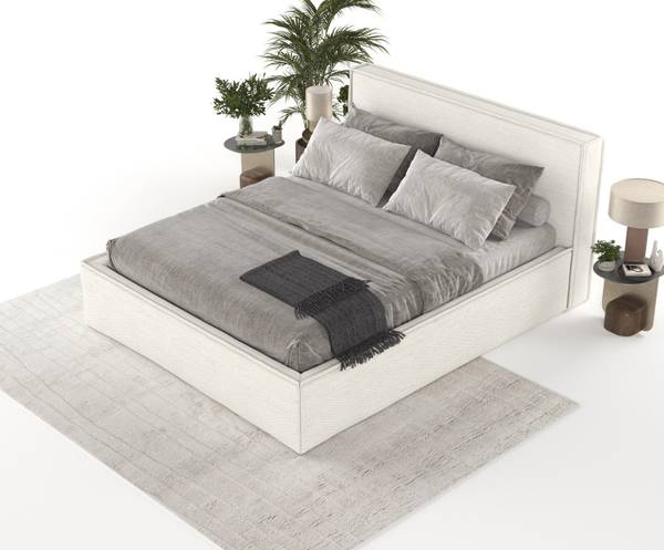 Polsterbett Sato mit Stauraum 200x200 Creme - Liegefläche Breite: 200 cm